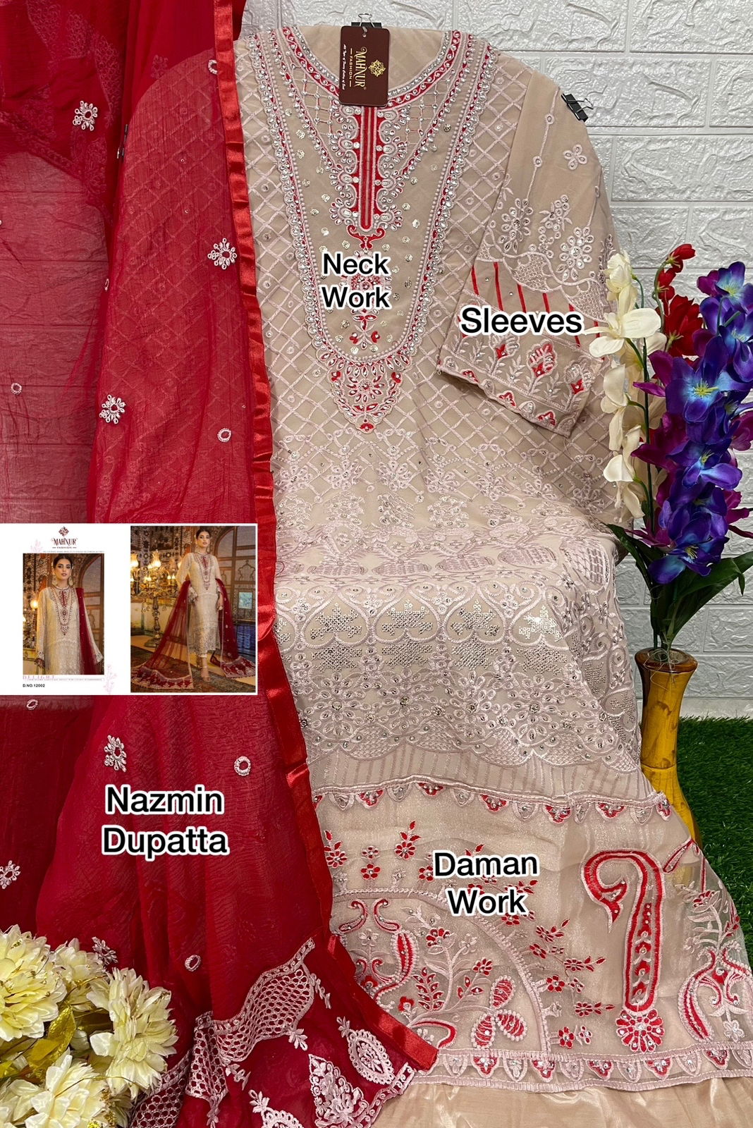 Mahnur Vol 12 Festive Wear Wholesale Georgette Pakistani Salwar Suits Catalog